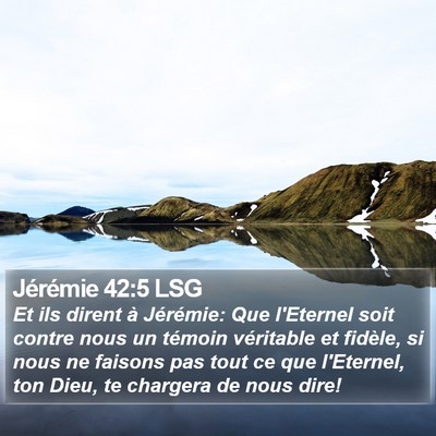 Jérémie 42:5 LSG Bible Verse Image