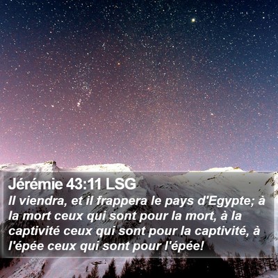 Jérémie 43:11 LSG Bible Verse Image