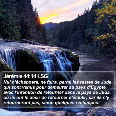 Jérémie 44:14 LSG Bible Verse Image