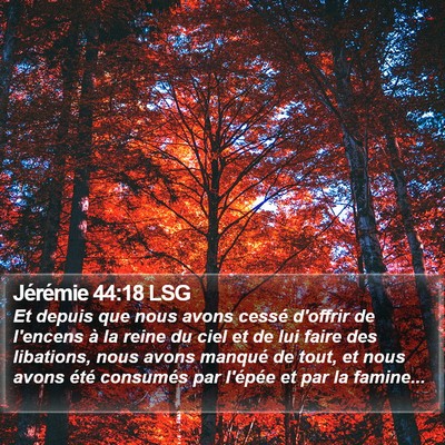 Jérémie 44:18 LSG Bible Verse Image