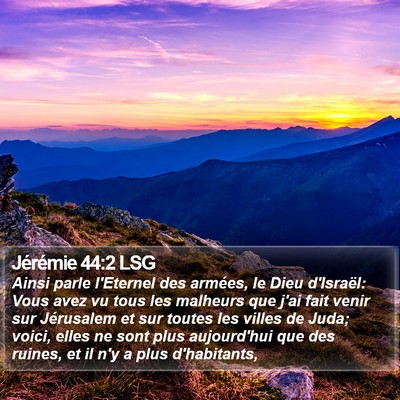 Jérémie 44:2 LSG Bible Verse Image