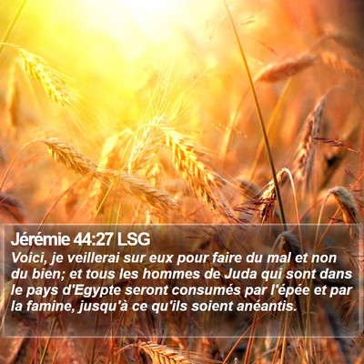 Jérémie 44:27 LSG Bible Verse Image