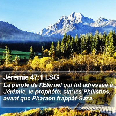 Jérémie 47:1 LSG Bible Verse Image