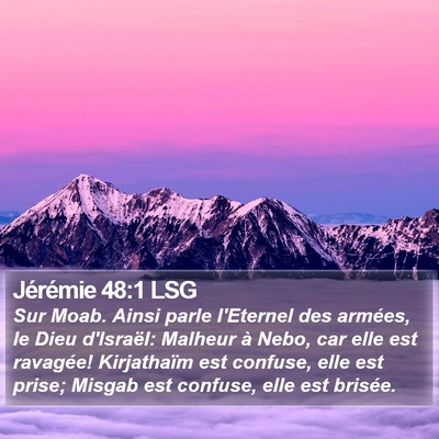 Jérémie 48:1 LSG Bible Verse Image