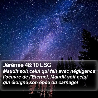 Jérémie 48:10 LSG Bible Verse Image