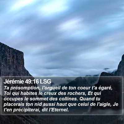 Jérémie 49:16 LSG Bible Verse Image