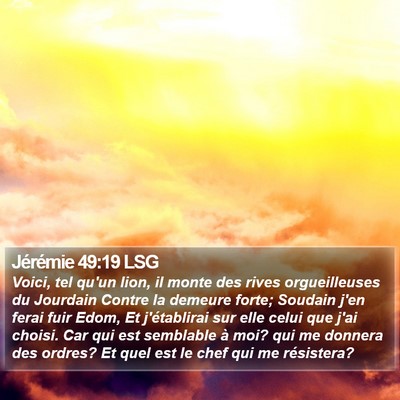 Jérémie 49:19 LSG Bible Verse Image