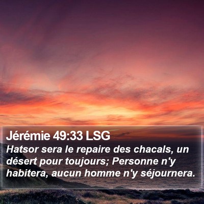 Jérémie 49:33 LSG Bible Verse Image