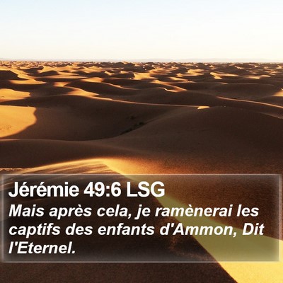 Jérémie 49:6 LSG Bible Verse Image