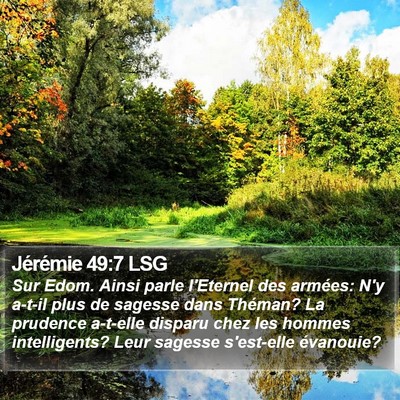 Jérémie 49:7 LSG Bible Verse Image
