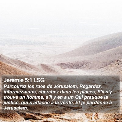 Jérémie 5:1 LSG Bible Verse Image