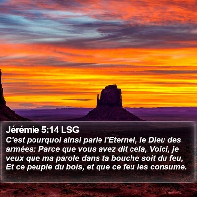 Jérémie 5:14 LSG Bible Verse Image