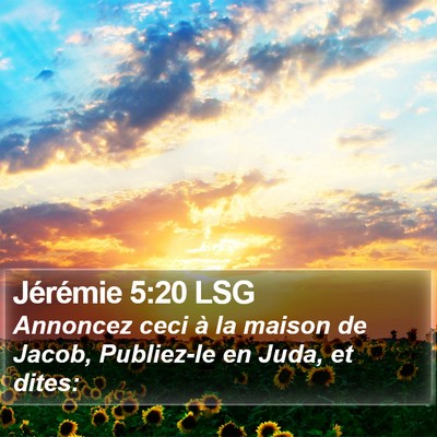 Jérémie 5:20 LSG Bible Verse Image