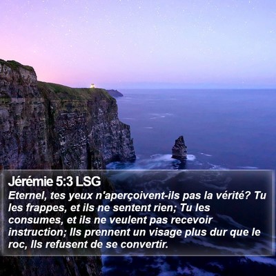 Jérémie 5:3 LSG Bible Verse Image