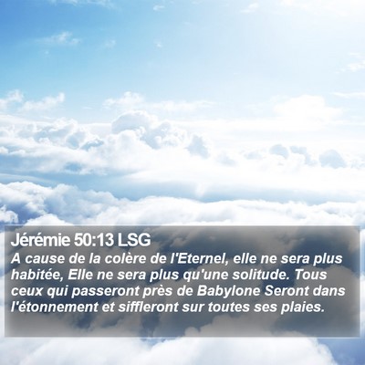 Jérémie 50:13 LSG Bible Verse Image