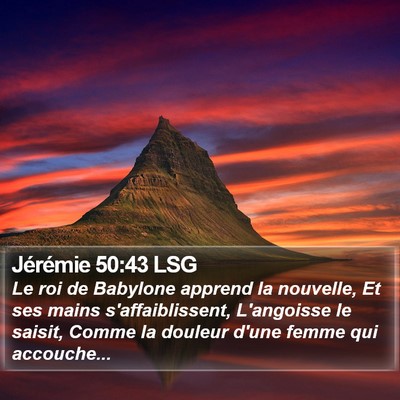 Jérémie 50:43 LSG Bible Verse Image
