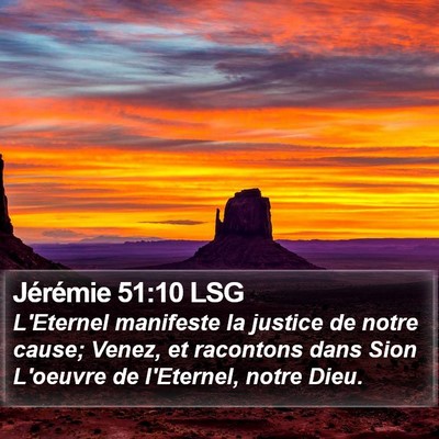 Jérémie 51:10 LSG Bible Verse Image