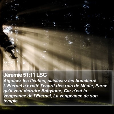 Jérémie 51:11 LSG Bible Verse Image