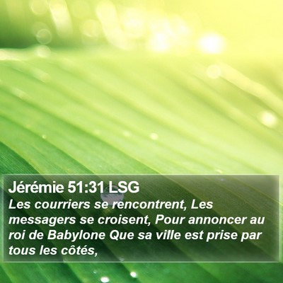Jérémie 51:31 LSG Bible Verse Image