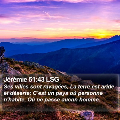 Jérémie 51:43 LSG Bible Verse Image