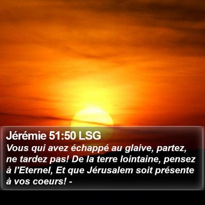 Jérémie 51:50 LSG Bible Verse Image