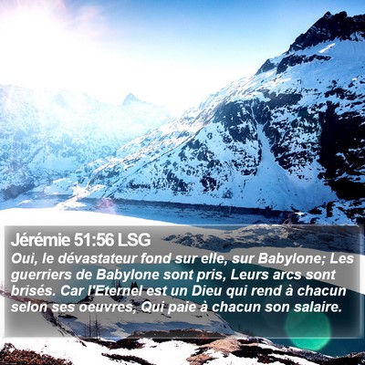 Jérémie 51:56 LSG Bible Verse Image