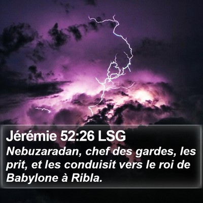 Jérémie 52:26 LSG Bible Verse Image