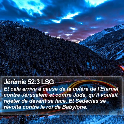 Jérémie 52:3 LSG Bible Verse Image