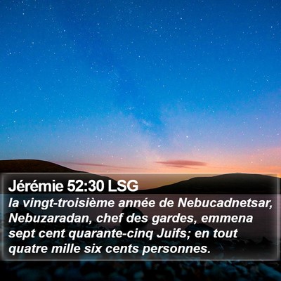 Jérémie 52:30 LSG Bible Verse Image