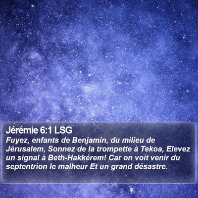 Jérémie 6:1 LSG Bible Verse Image