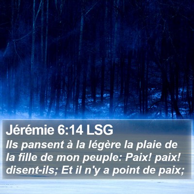 Jérémie 6:14 LSG Bible Verse Image