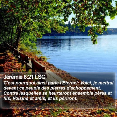 Jérémie 6:21 LSG Bible Verse Image