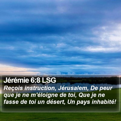 Jérémie 6:8 LSG Bible Verse Image
