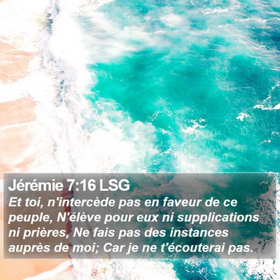 Jérémie 7:16 LSG Bible Verse Image