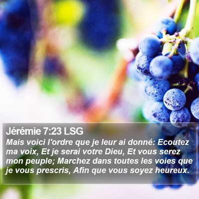 Jérémie 7:23 LSG Bible Verse Image