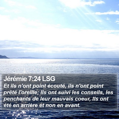 Jérémie 7:24 LSG Bible Verse Image