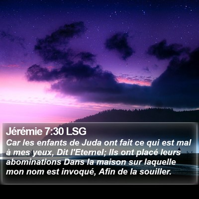 Jérémie 7:30 LSG Bible Verse Image