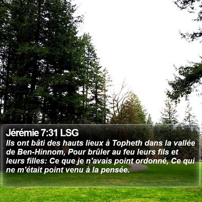 Jérémie 7:31 LSG Bible Verse Image