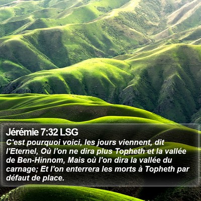 Jérémie 7:32 LSG Bible Verse Image