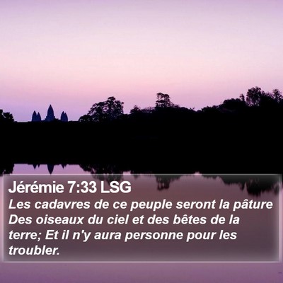 Jérémie 7:33 LSG Bible Verse Image