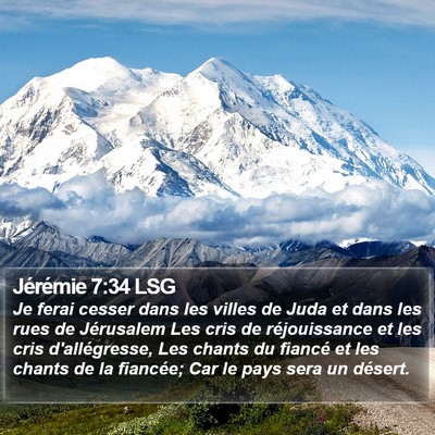 Jérémie 7:34 LSG Bible Verse Image