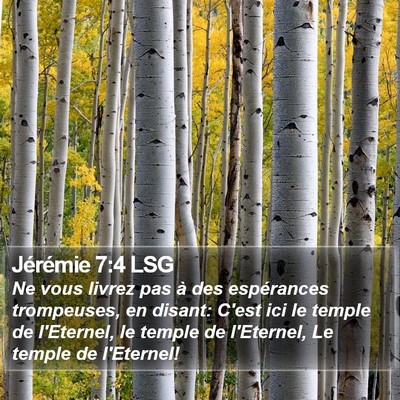 Jérémie 7:4 LSG Bible Verse Image