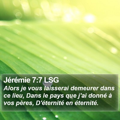 Jérémie 7:7 LSG Bible Verse Image