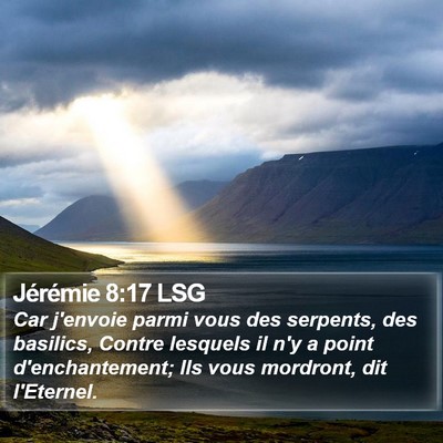 Jérémie 8:17 LSG Bible Verse Image