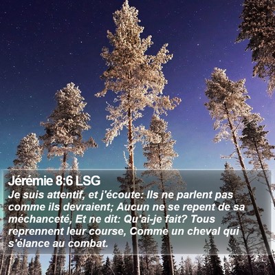 Jérémie 8:6 LSG Bible Verse Image