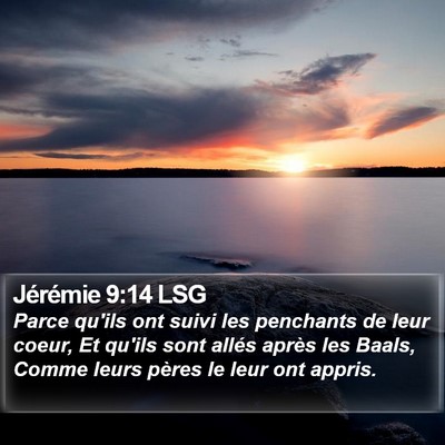 Jérémie 9:14 LSG Bible Verse Image