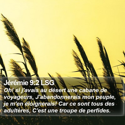 Jérémie 9:2 LSG Bible Verse Image
