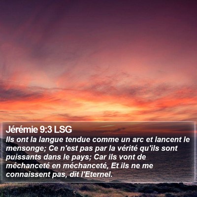 Jérémie 9:3 LSG Bible Verse Image
