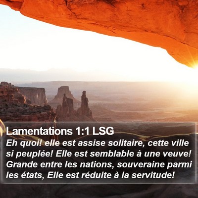 Lamentations 1:1 LSG Bible Verse Image