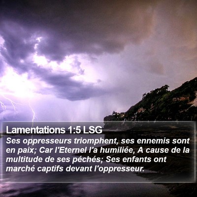 Lamentations 1:5 LSG Bible Verse Image